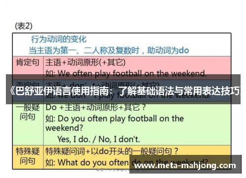 《巴舒亚伊语言使用指南:了解基础语法与常用表达技巧》 《巴舒亚伊语言使用指南:了解基础语法与常用表达技巧》
